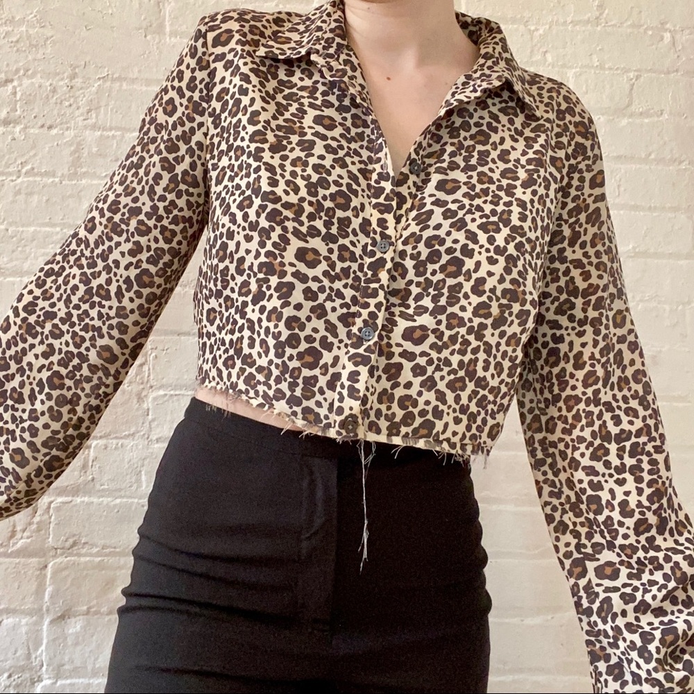 Reworked Loft cheetah blouse 🤎🤎